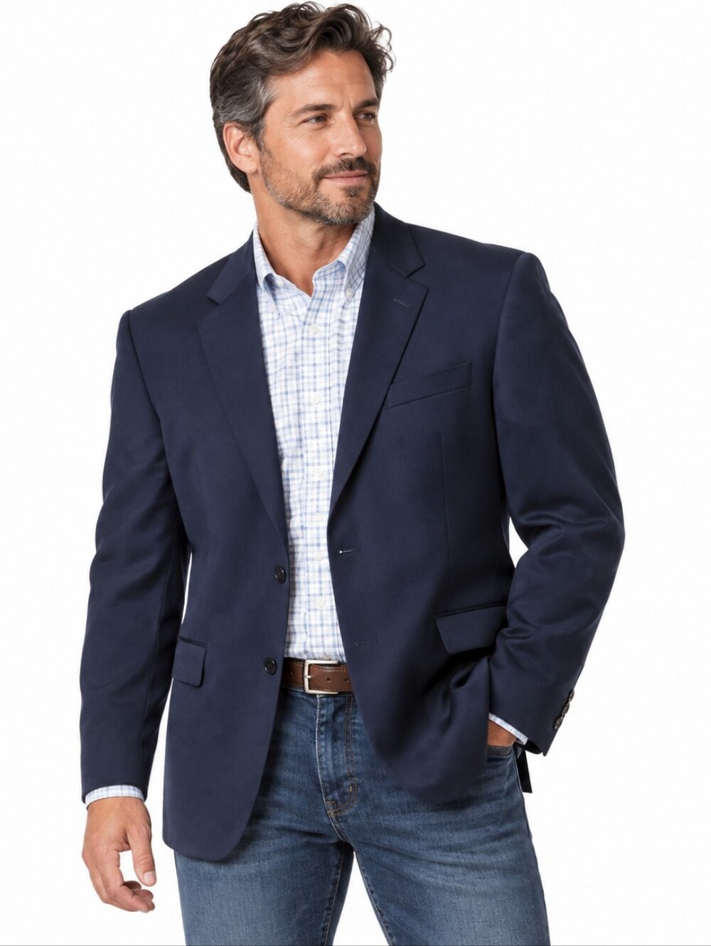 Coppley Pinto Ranch Men’s 46T Navy Wool Blazer Western Tailored Sport Coat